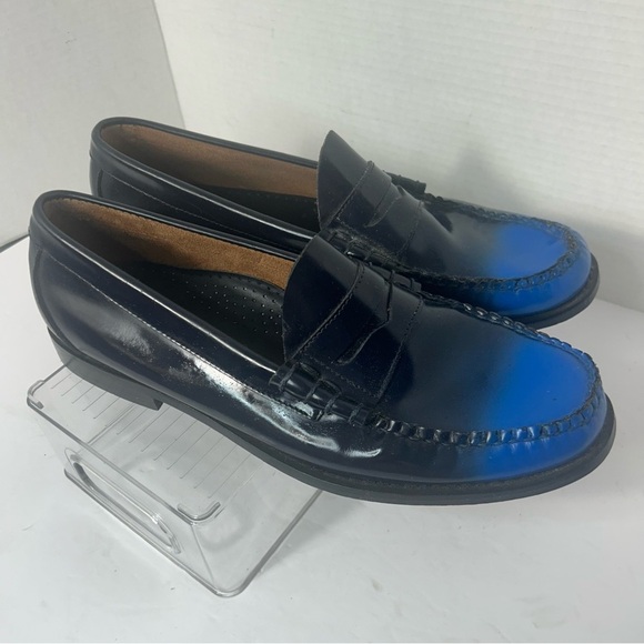 G.H. Bass Weejuns Men’s Larson Ombre’ Patent Leather Loafers 12D Academia Preppy - Picture 2 of 8